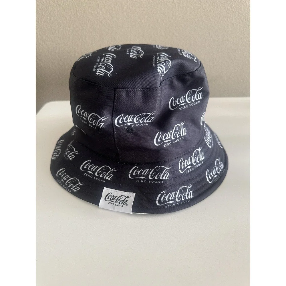 Coca-Cola Zero Sugar Hat‎ Bucket Fitted Black White Reversible Advertising Mens